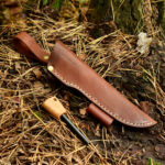 Pochwa skórzana BPS Knives na nóż SH06 Brązowa uniwersalna z krzesiwem - obrazek 5