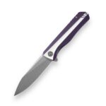 Nóż składany Petrified Fish Forward PF818 WPW Stonewashed D2 Purple with White G10