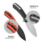 Nóż Składany Trollsky Knives Mandu XL Liner Lock Dark Bead Blast D2 Grey G10 - obrazek 2