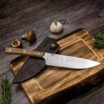 Nóż Kuchenny BPS Knives Rosemary Stal Nierdzewna 5Cr14MoV Drewna Orzech Brązowa Pochwa Skórzana - obrazek 2