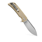 Nóż Składany Petrified Fish Tunny PFB05 BRMS Satin 14C28N Brown Micarta - obrazek 2