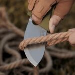 Nóż Petrified Fish EEL PFH01 GRW Stonewashed 9CR18MOV Green G10 Handle Green G10 Sheath - obrazek 6