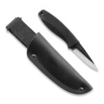 Nóż Peltonen Knives M23 Ranger Cub FJP300 Stal 80CrV2 Czarna Rękojeść TPE Czarna Skórzana Pochwa - obrazek 2