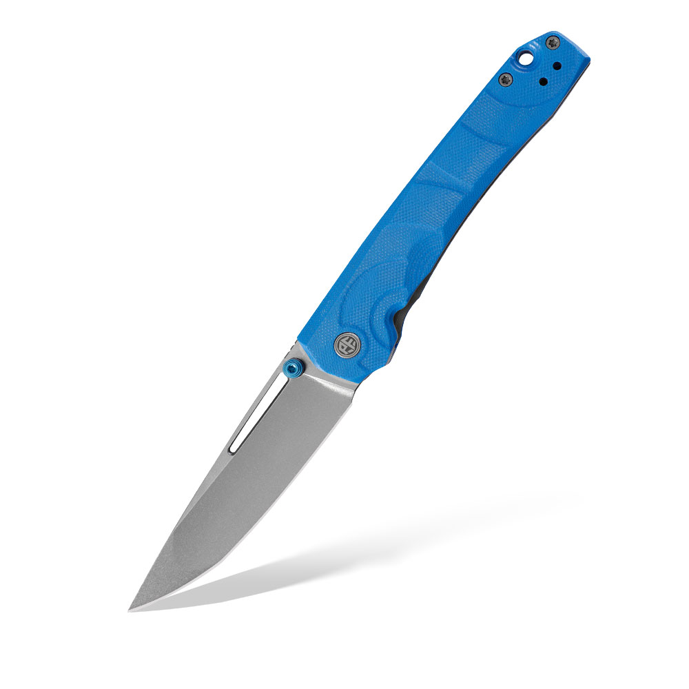 Petrified-Fish-PFP-11-BW-01.jpg Nóż Składany Petrified Fish Ripple PFP11BW Stonewashed 14C28N Blue G10 - obrazek 1