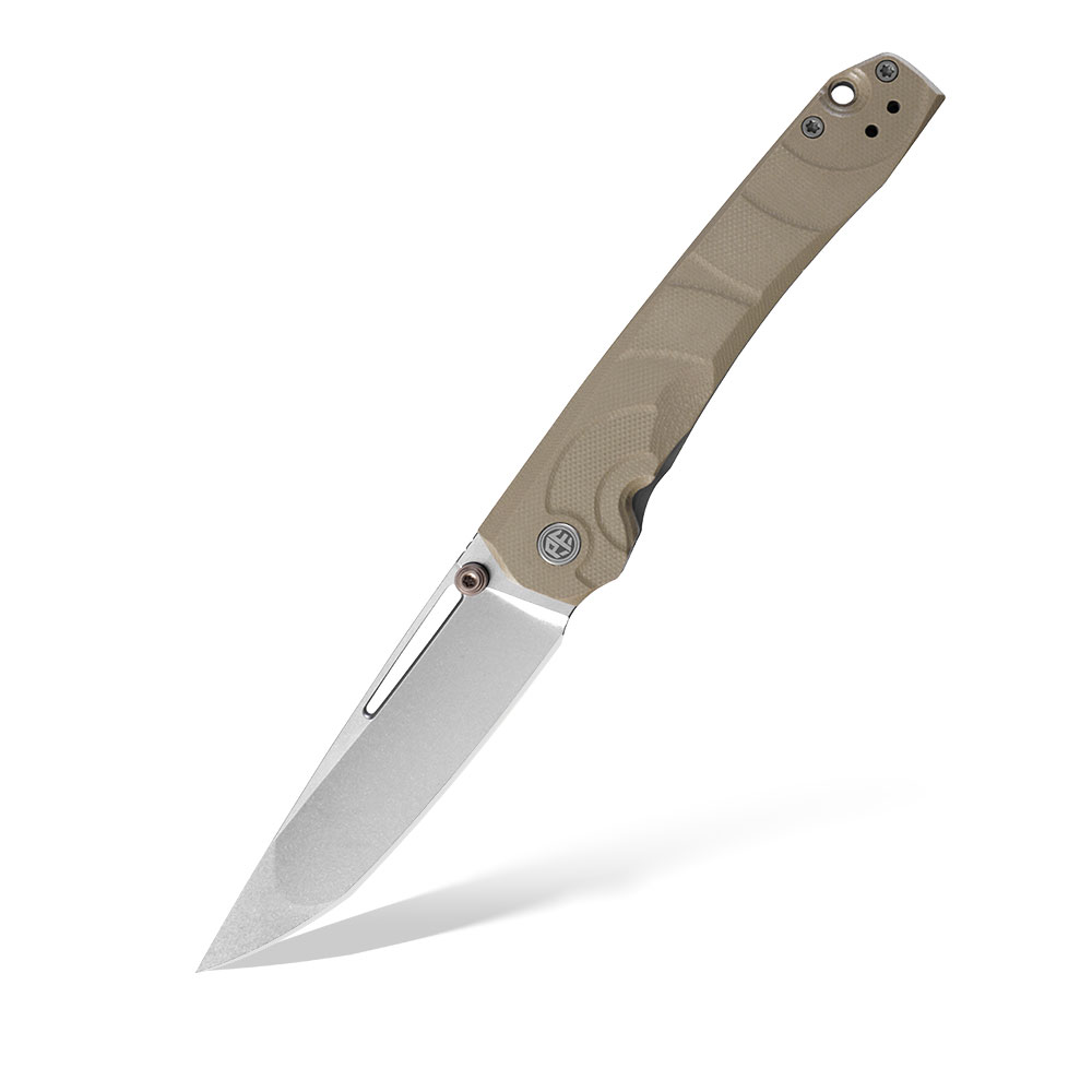 Petrified-Fish-PFP-11-KAW-01.jpg Nóż Składany Petrified Fish Ripple PFP11KAW Stonewashed 14C28N Khaki G10 - obrazek 1