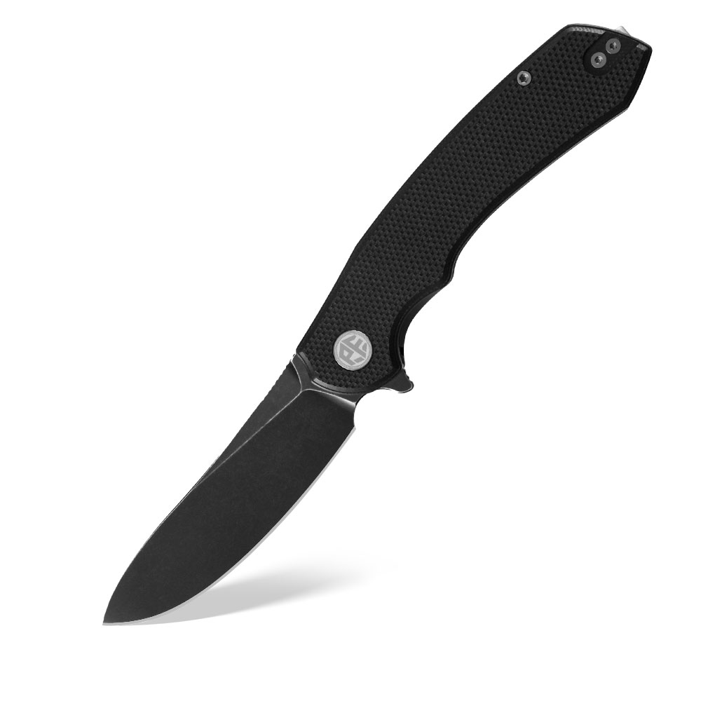 Petrified-Fish-PFP-12-DDW-01.jpg Nóż Składany Petrified Fish WaterSpout PFP12DDW Black Stonewashed 14C28N Black G10 - obrazek 1