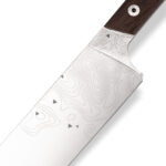 Nóż Kuchenny BPS Knives Rosemary Umber - Wersja Limitowana | Stal Nierdzewna 5Cr14MoV Drewno Dębu Bagiennego Czarna Skórzana Pochwa - obrazek 4