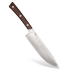 Nóż Kuchenny BPS Knives Rosemary Umber - Wersja Limitowana | Stal Nierdzewna 5Cr14MoV Drewno Dębu Bagiennego Czarna Skórzana Pochwa - obrazek 5