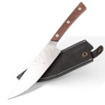 Nóż Kuchenny BPS Knives Rosemary Umber - Wersja Limitowana | Stal Nierdzewna 5Cr14MoV Drewno Dębu Bagiennego Czarna Skórzana Pochwa - obrazek 8