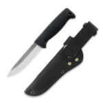 Nóż Peltonen Knives M07 Ranger Puukko Sissipuukko FJP256 Stal N690 PTFE Czarna Rękojeść TPE Czarna Pochwa Skórzana