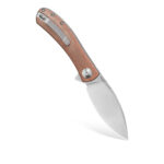 Nóż Składany Trollsky Knives Mandu EVO MTE007 Liner Lock Satin 14C28N Brown Micarta - obrazek 2