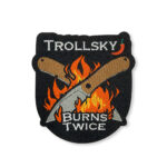 Naszywka Trollsky Burns Twice & Crossed Blades | Haftowana
